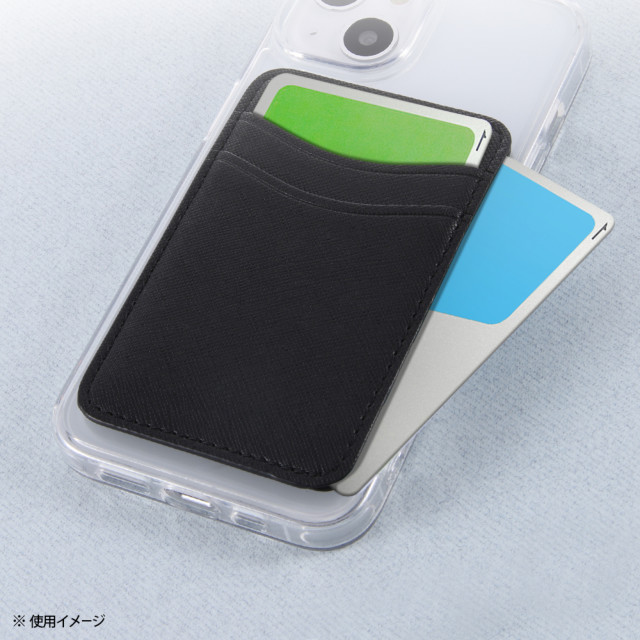スマートフォン用 レザーカードポケット (ブルー)サブ画像