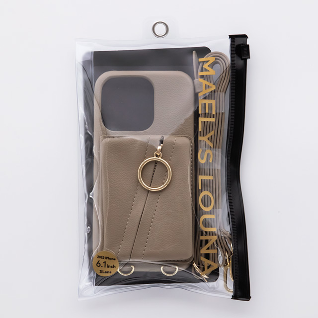 【iPhone14/13 ケース】Clutch Ring Case (beige)