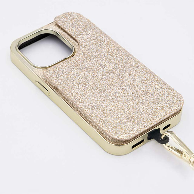 【iPhone14/13 ケース】Cross Body Case Duo (prism gold)
