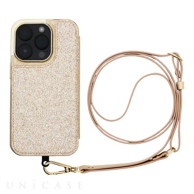 【iPhone14 Pro ケース】Cross Body Case Duo (prism gold)