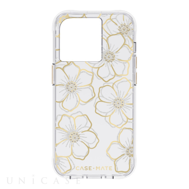 【iPhone14 Pro ケース】抗菌・3.0m落下耐衝撃 Floral Gems