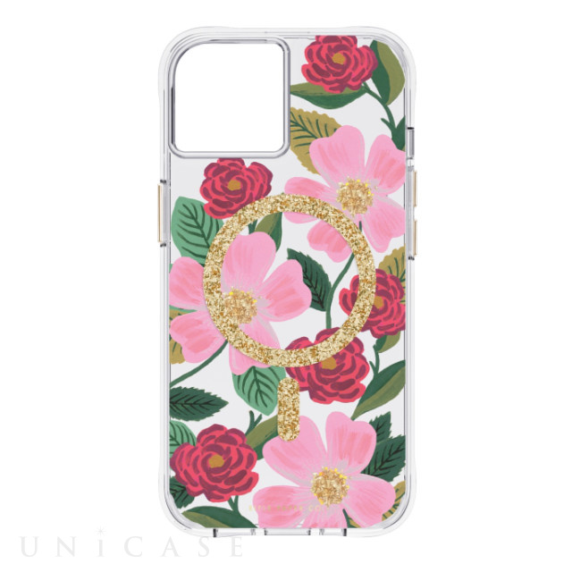 【iPhone14/13 ケース】RIFLE PAPER CO. MagSafe対応・抗菌・3.0m落下耐衝撃 (Garden Party Blue)