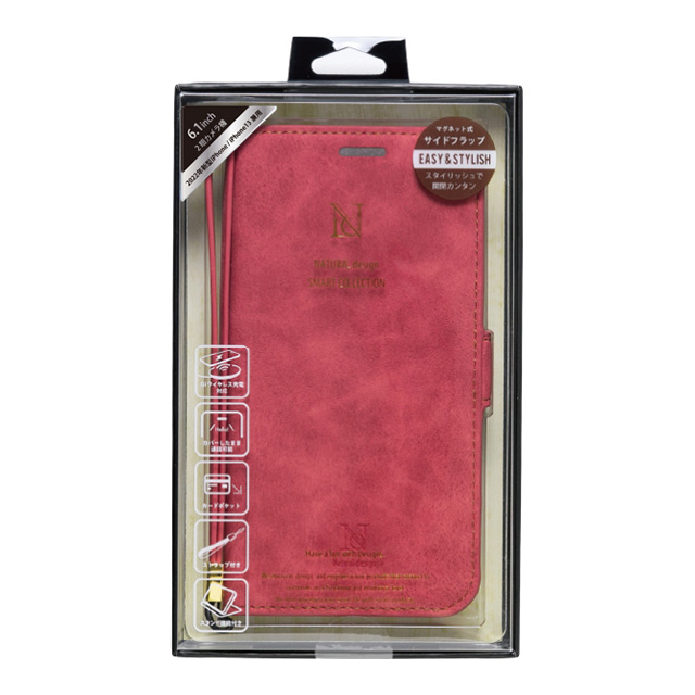【iPhone14/13 ケース】手帳型ケース Style Natural (Red)サブ画像