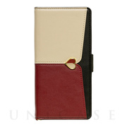 【iPhone14/13 ケース】手帳型ケース JUDY (Beige × Wine red)