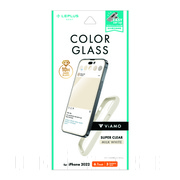 【iPhone14 Pro フィルム】ガラスフィルム「ViAMO COLOR GLASS」 全画面保護 ソフトフレーム (ミルクホワイト)