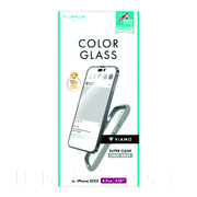 【iPhone14 Pro Max フィルム】ガラスフィルム「ViAMO COLOR GLASS」 全画面保護 ソフトフレーム (ダークグレー)
