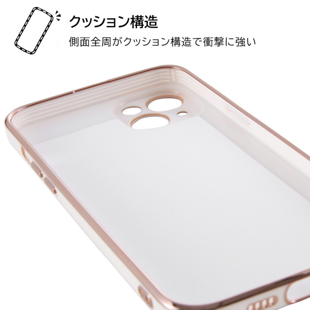 【iPhone14 Plus ケース】TPUソフトケース メタリック Felame (ホワイト/ピンクゴールド)goods_nameサブ画像