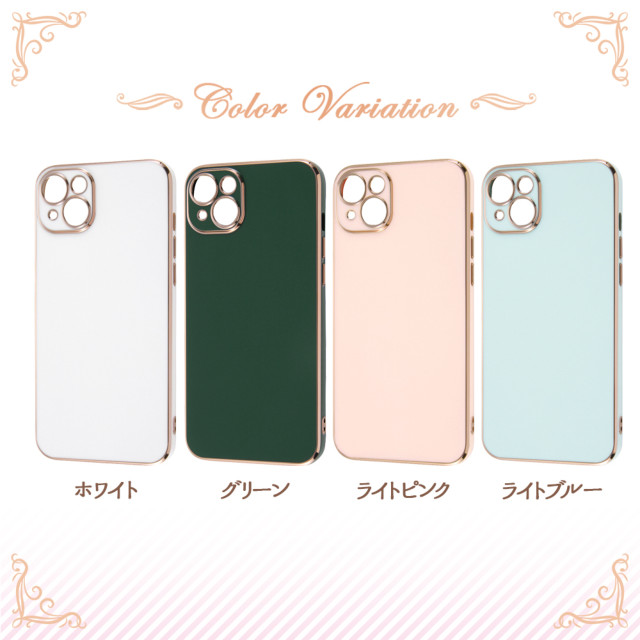 【iPhone14 Plus ケース】TPUソフトケース メタリック Felame (ライトブルー/ピンクゴールド)goods_nameサブ画像