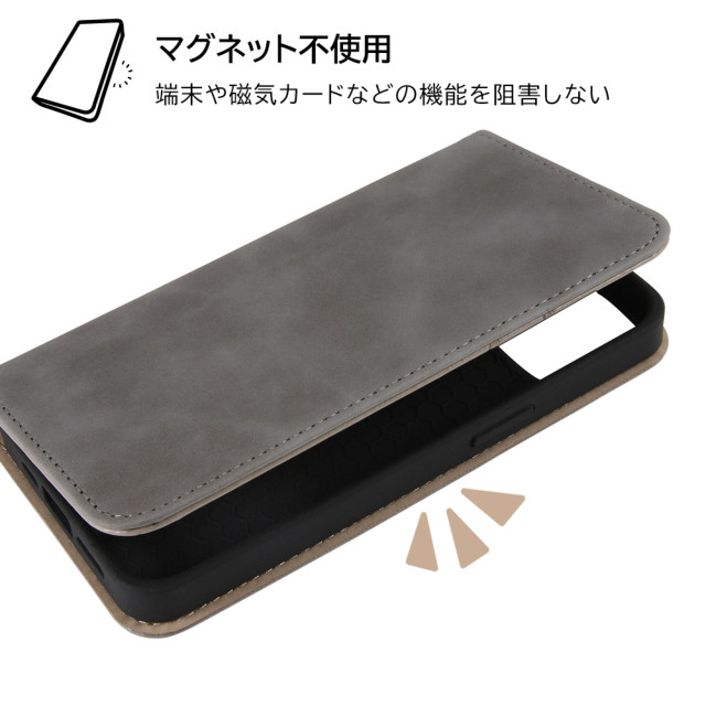 【iPhone14/13 ケース】耐衝撃 手帳型レザーケース Raffine (グレー)goods_nameサブ画像
