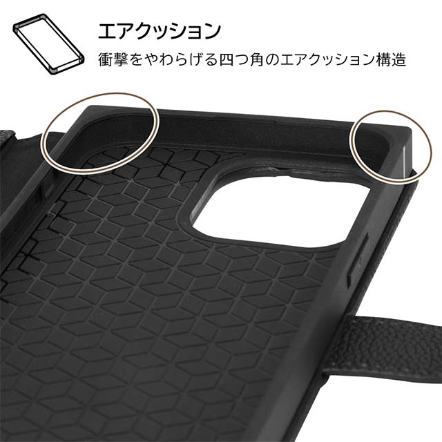 【iPhone14 Pro Max ケース】ディズニーキャラクター/耐衝撃 手帳型レザーケース  KAKU Ring (ミッキー_ミツマル/ベージュ)goods_nameサブ画像