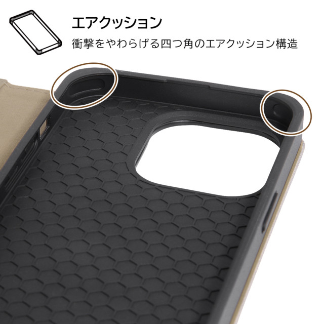 【iPhone14 Pro ケース】ディズニーキャラクター/耐衝撃 手帳型レザーケース Raffine (プー_モノトーン)サブ画像