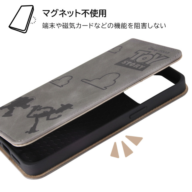 【iPhone14 Pro Max ケース】ディズニーキャラクター/耐衝撃 手帳型レザーケース Raffine (スティッチ_モノトーン)サブ画像