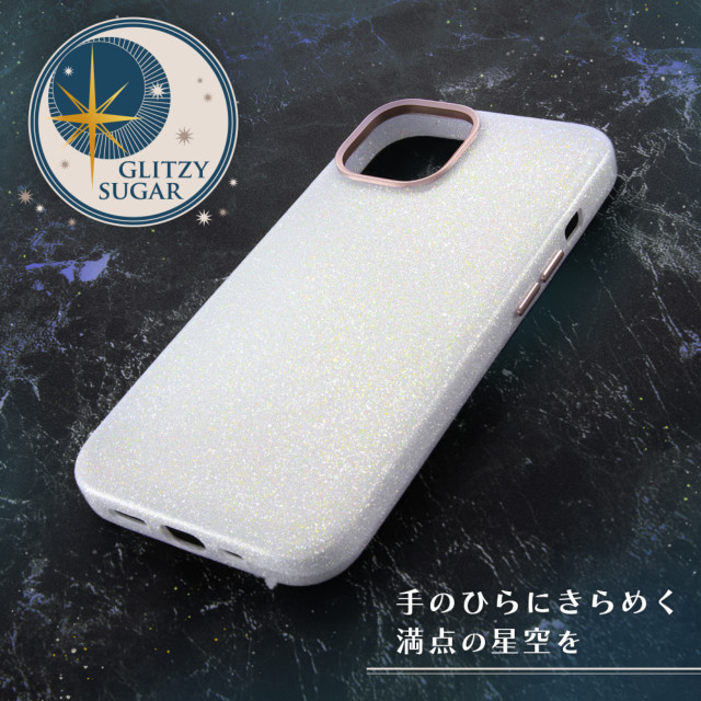 【iPhone14/13 ケース】オープンレザーケース キラキラ GLITZY SUGAR (ホワイト)goods_nameサブ画像