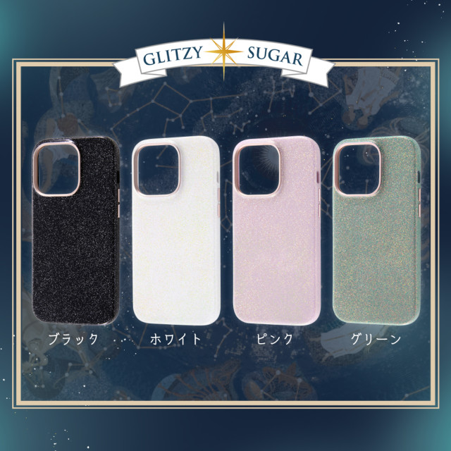 【iPhone14 Pro ケース】オープンレザーケース キラキラ GLITZY SUGAR (グリーン)goods_nameサブ画像