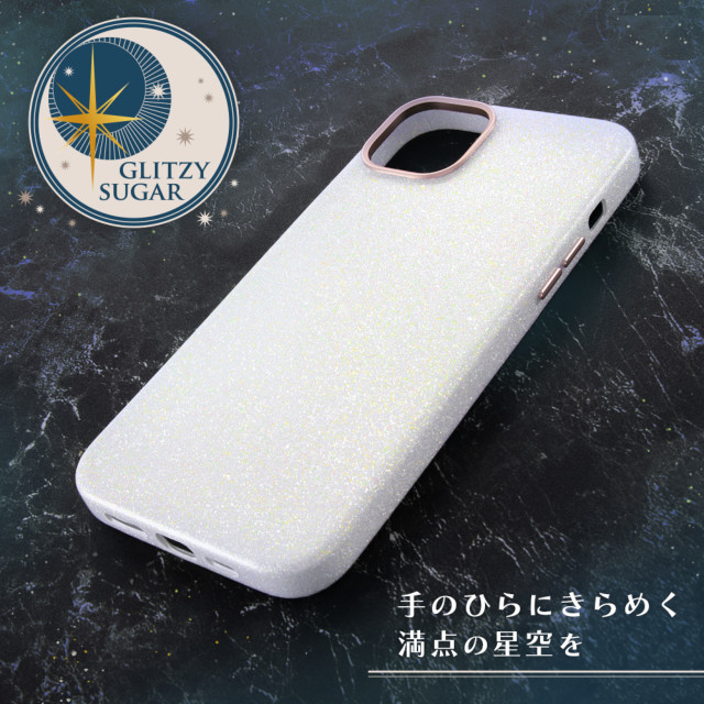【iPhone14 Plus ケース】オープンレザーケース キラキラ GLITZY SUGAR (ホワイト)サブ画像