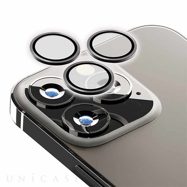 iPhone14 Pro/14 Pro Max フィルム】カメラレンズプロテクター (ブラック) PGA iPhoneケースは UNiCASE