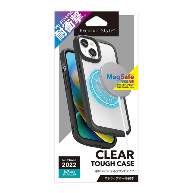 【iPhone14 Plus ケース】MagSafe充電器対応 クリアタフケース (ブラック)サブ画像