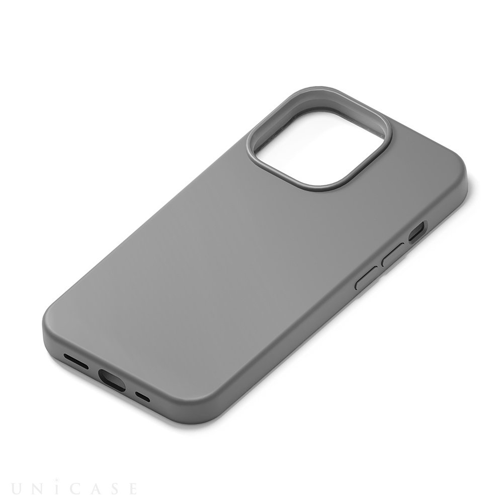iPhone14 Pro ケース】MagSafe対応 抗菌スリムシリコンケース (グレー