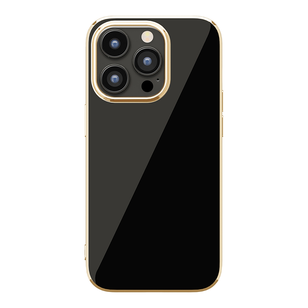 【iPhone14 Pro ケース】メタリックフレーム ソフトケース (ブラック)サブ画像