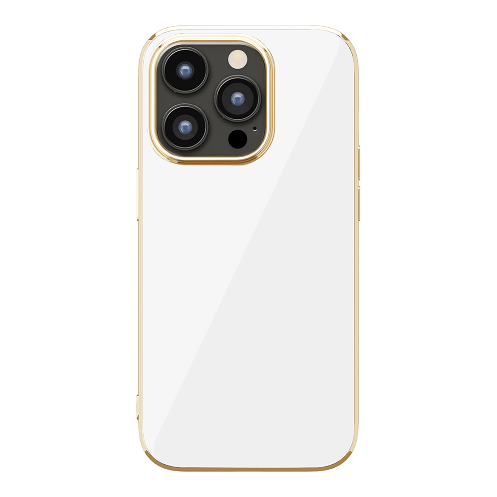 【iPhone14 Pro ケース】メタリックフレーム ソフトケース (ホワイト)goods_nameサブ画像