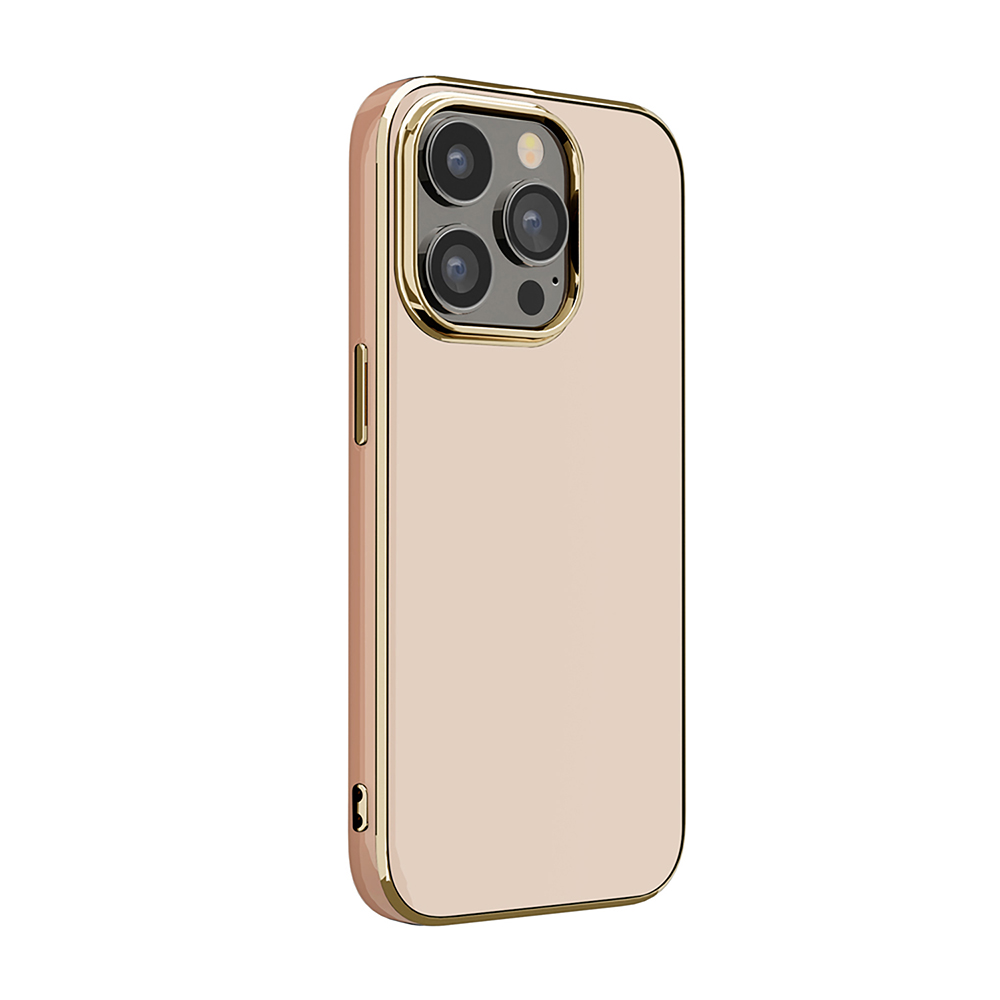 【iPhone14 Pro ケース】メタリックフレーム ソフトケース (ピンク)サブ画像