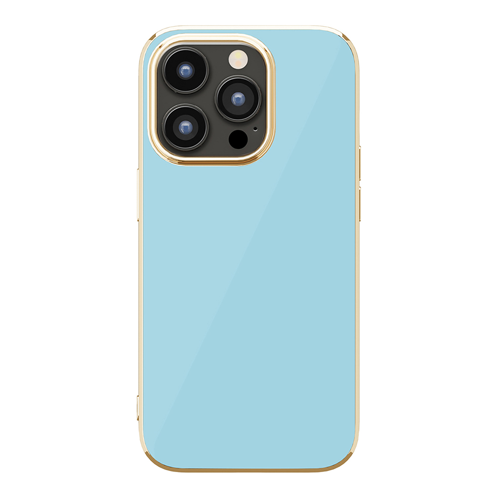 【iPhone14 Pro ケース】メタリックフレーム ソフトケース (ブルー)goods_nameサブ画像