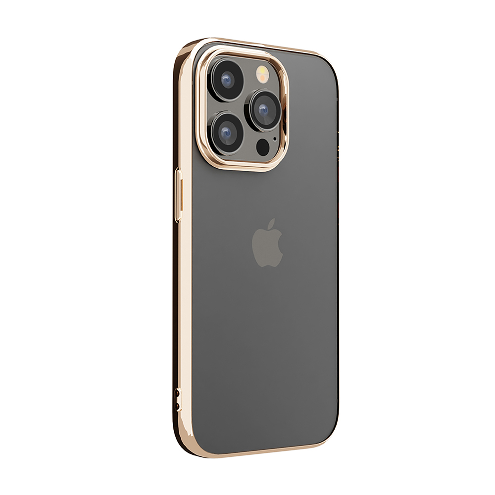 【iPhone14 Pro ケース】メタリックフレーム クリアケース (ゴールド)サブ画像