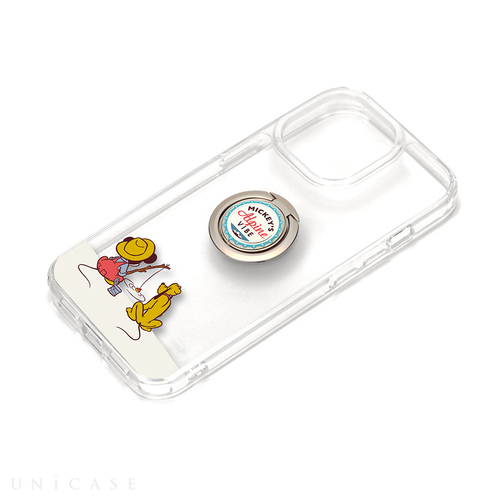 【iPhone14 Pro ケース】リング付 抗菌ハイブリッドケース (ミッキーマウス)
