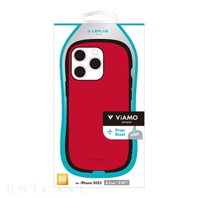 【iPhone14 Pro ケース】耐衝撃ハイブリッドケース 「ViAMO personal」 (ソリッドレッド)