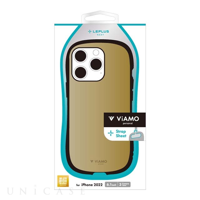 【iPhone14 Pro ケース】耐衝撃ハイブリッドケース 「ViAMO personal」 (メタルシャンパン)