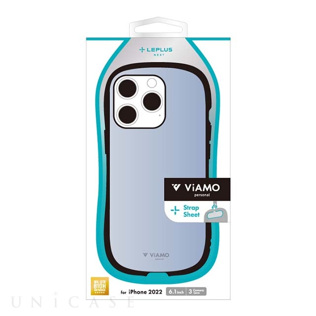 【iPhone14 Pro ケース】耐衝撃ハイブリッドケース 「ViAMO personal」 (メタルブルー)