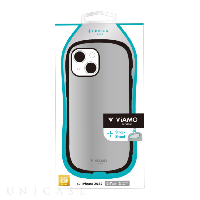 【iPhone14 Plus ケース】耐衝撃ハイブリッドケース 「ViAMO personal」 (メタルシルバー)