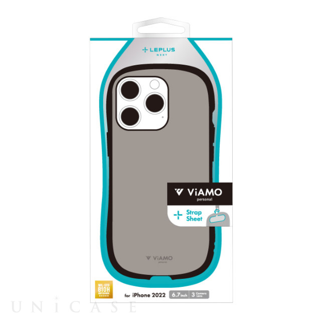 【iPhone14 Pro Max ケース】耐衝撃ハイブリッドケース 「ViAMO personal」 (グレージュ)