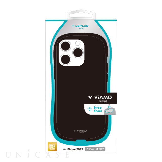 【iPhone14 Pro Max ケース】耐衝撃ハイブリッドケース 「ViAMO personal」 (ソリッドブラック)