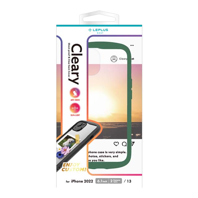 【iPhone14/13 ケース】耐衝撃ハイブリッドケース 「Cleary」 (ビリジアン)サブ画像