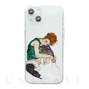 【iPhone14 ケース】ソフトクリアケース (Seated Woman with Legs Drawn Up)
