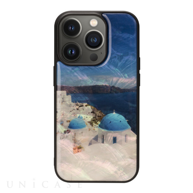 【iPhone14 Pro ケース】天然貝ケース (サントリーニ島)