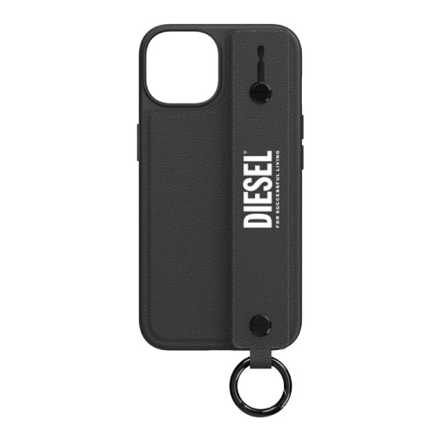 【iPhone14 ケース】Leather Handstrap Case (Black/White)goods_nameサブ画像
