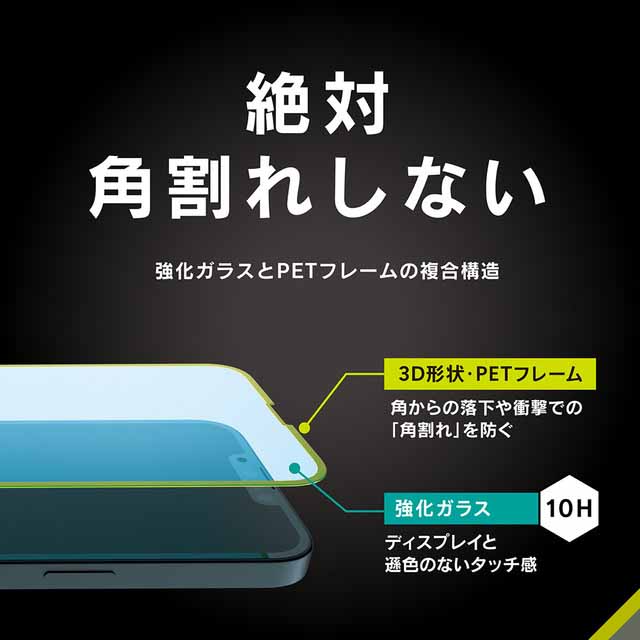 【iPhone14 Pro Max フィルム】[FLEX 3D] ゴリラガラス 反射防止 黄色くならないブルーライト低減 複合フレームガラス (ブラック)サブ画像