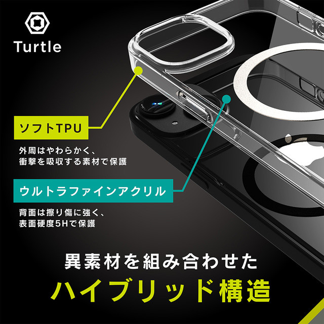 【iPhone14 Plus ケース】[Turtle]MagSafe対応 ハイブリッドクリアケース (クリア)サブ画像