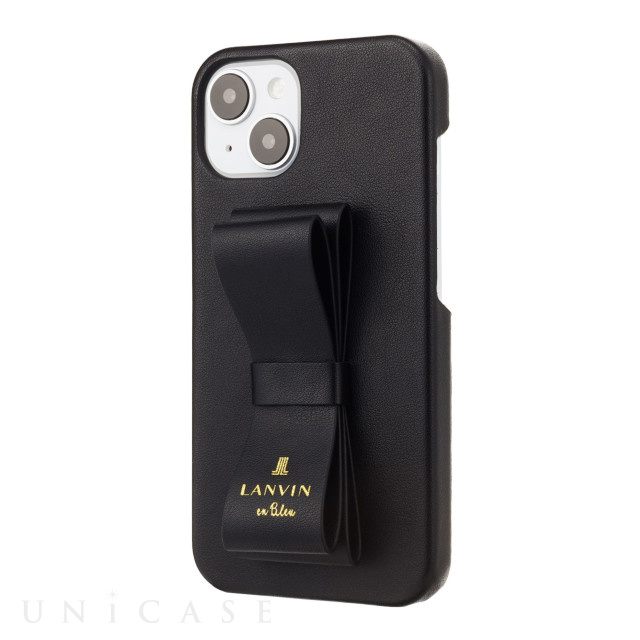 【iPhone14 ケース】Slim Wrap Case Stand ＆ Ring Ribbon (Black) LANVIN en Bleu