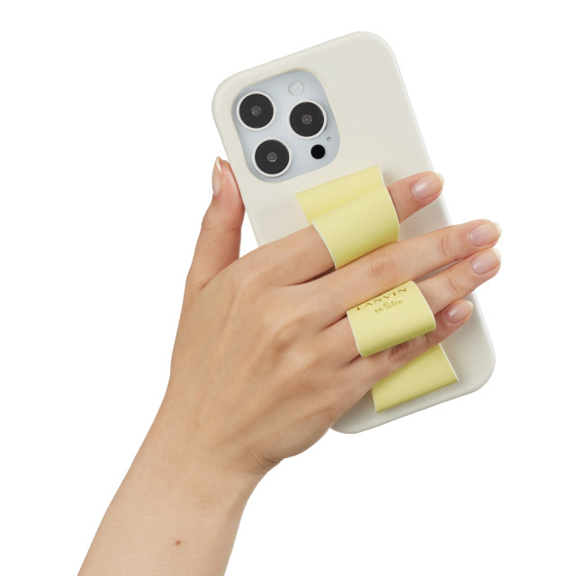 【iPhone14 Pro ケース】Slim Wrap Case Stand ＆ Ring Ribbon (Vintage White/Lemon Yellow)サブ画像