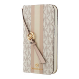 【iPhone14 Pro ケース】Folio Case Stripe with Tassel Charm for MagSafe (Vanilla)