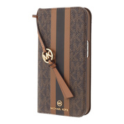 【iPhone14 Pro ケース】Folio Case Stripe with Tassel Charm for MagSafe (Brown)