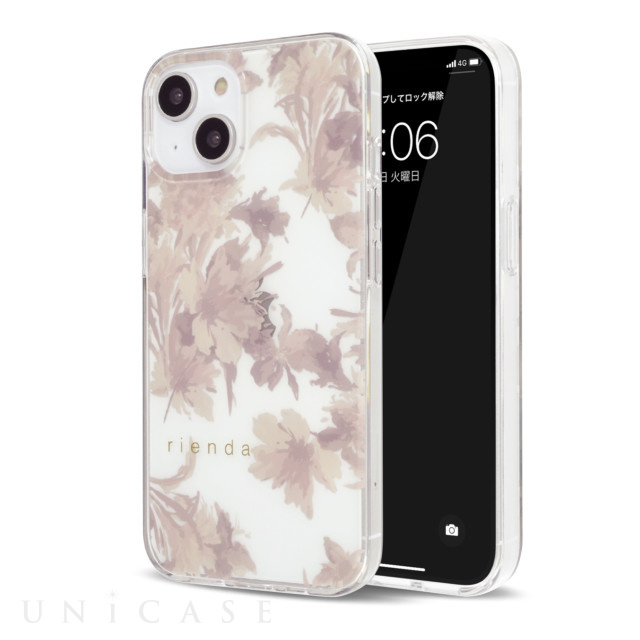 iPhone14/13 ケース】rienda TPUクリアケース (Dress Flower/くすみピンク) rienda iPhoneケースは  UNiCASE