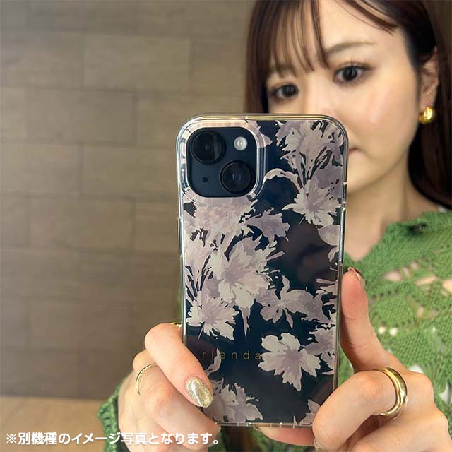 【iPhone14 Pro ケース】rienda TPUクリアケース (Dress Flower/くすみピンク)サブ画像