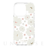 【iPhone14 Pro ケース】Protective Hardshell Case (Classic Peony/Cream/Rose Gold Foil/Gold Foil/Gems)