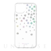 【iPhone14 Plus ケース】Protective Hardshell Case (Scattered Flowers/Iridescent/Clear/White/Gems)