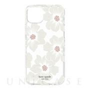 【iPhone14 Plus ケース】Protective Hardshell Case (Hollyhock Floral Clear/Cream with Stones)