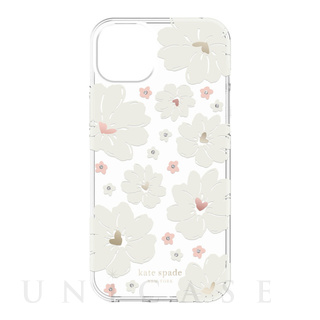 【iPhone14 Plus ケース】Protective Hardshell Case (Classic Peony/Cream/Rose Gold Foil/Gold Foil/Gems)